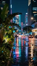 Neon Rain in Singapore