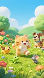 The Playful Cat's Garden Adventure