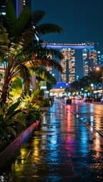 Neon Rain in Singapore