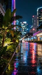 Neon Rain in Singapore
