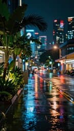 Neon Rain in Singapore