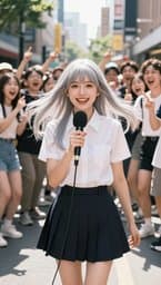 いたずら銀髪レポーター