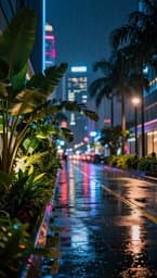 Neon Rain in Singapore