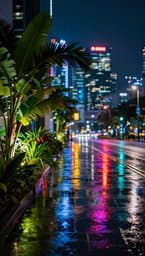 Neon Rain in Singapore