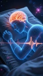 Music Style: Futuristic Ambient / Deep Sleep / Sci-Fi Meditation  Generate a high-quality, deeply calming ambient instrumental track inspired by a futuristic blue wireframe human sleeping peacefully w