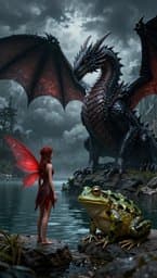 Drache, See und Frosch