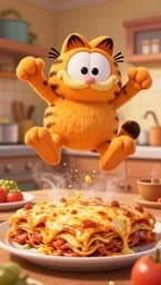 Garfield on Lasagna