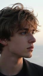 Messy Hair and Blue Eyes